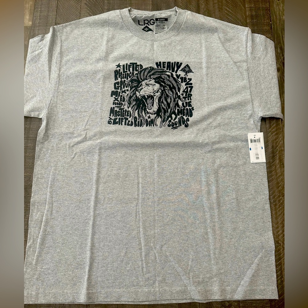 Gray LRG Lion Short Sleeved Tee